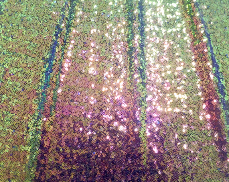 1.Black-Gold Iridescent Sequins On mesh